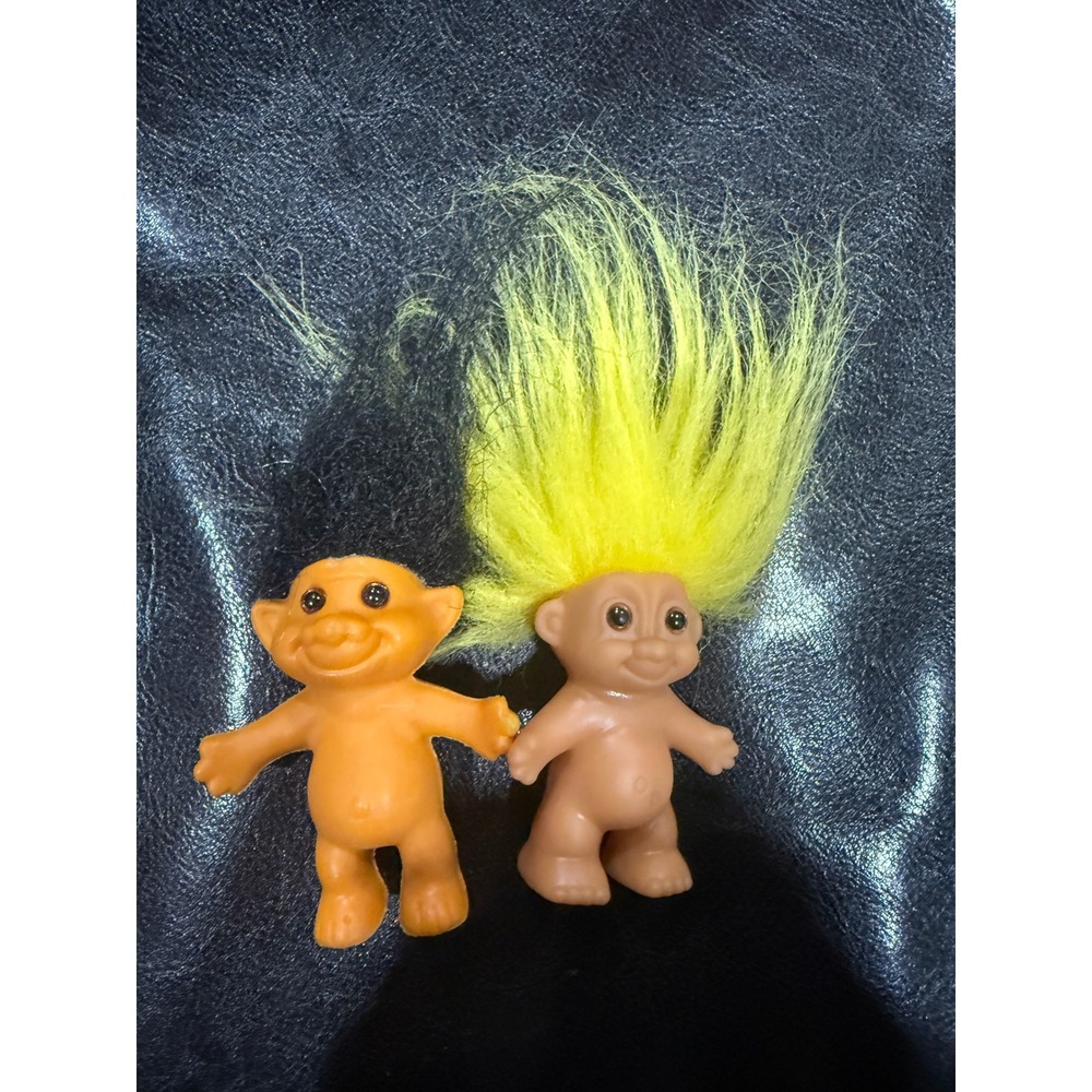 Vintage Russ Troll‎ Dolls 1991 Yellow Black Hair Collectible Toys